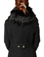 Black Fur Shoulder Collar Wrap Shawl Scarf