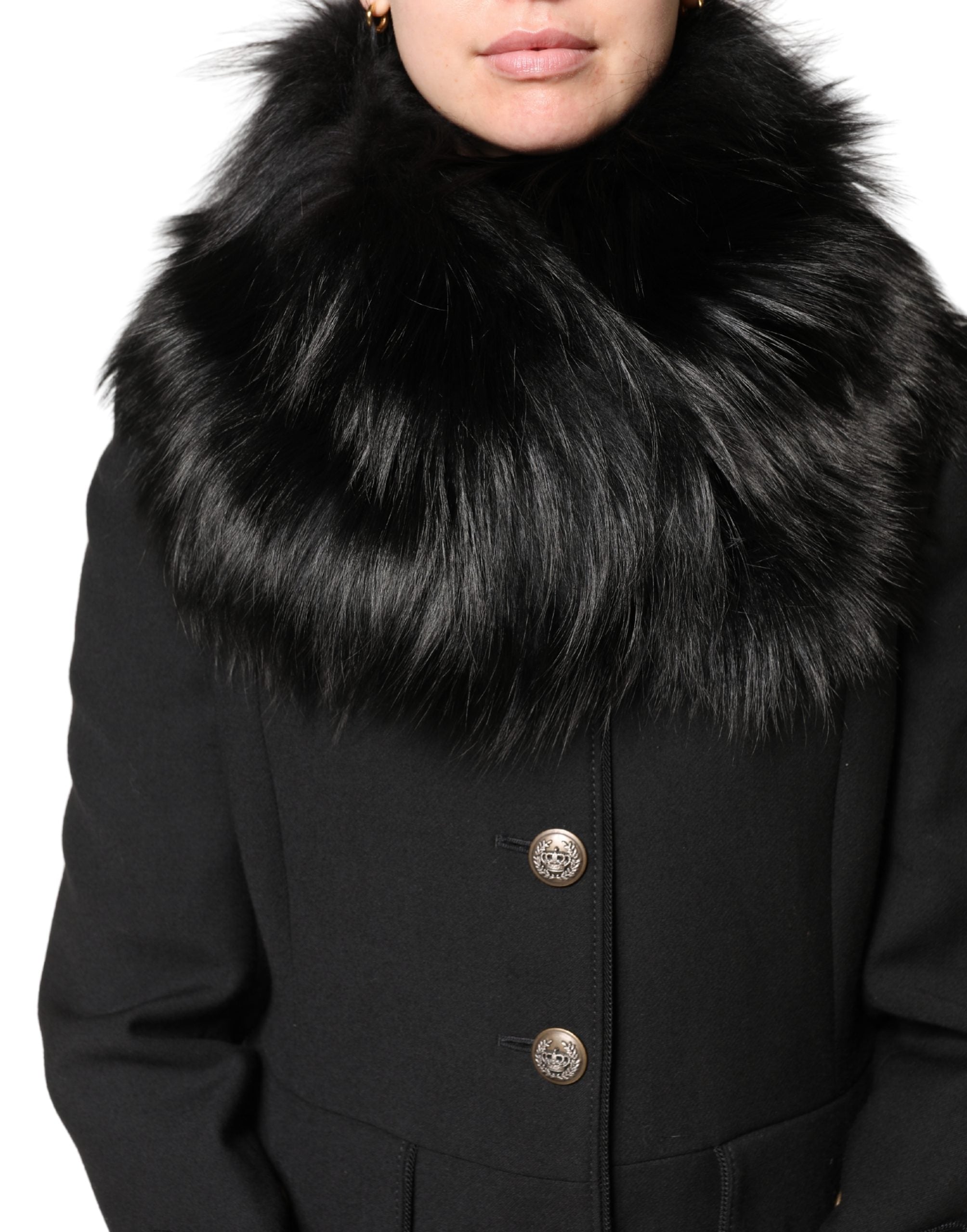 Black Fur Shoulder Collar Wrap Shawl Scarf