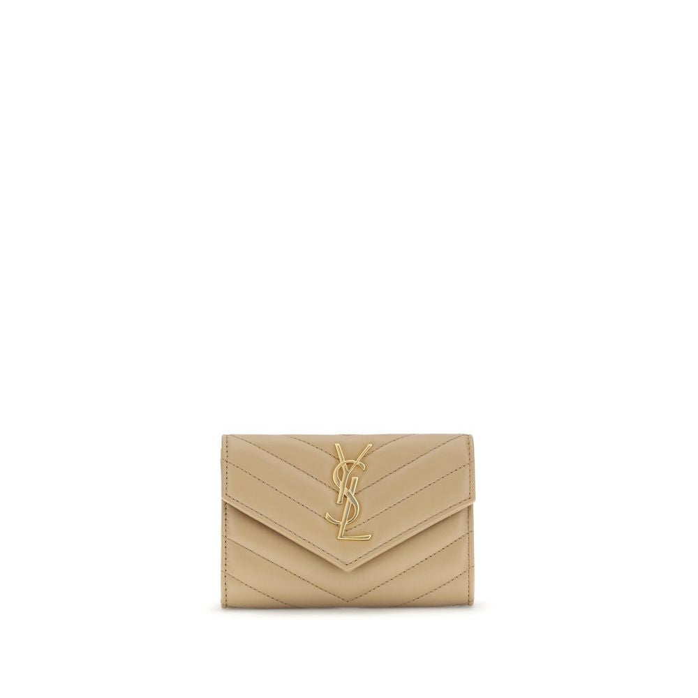 Beige Calf Leather Bos Taurus Wallet