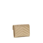 Beige Calf Leather Bos Taurus Wallet