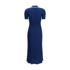 Blue Silk Casual Dress
