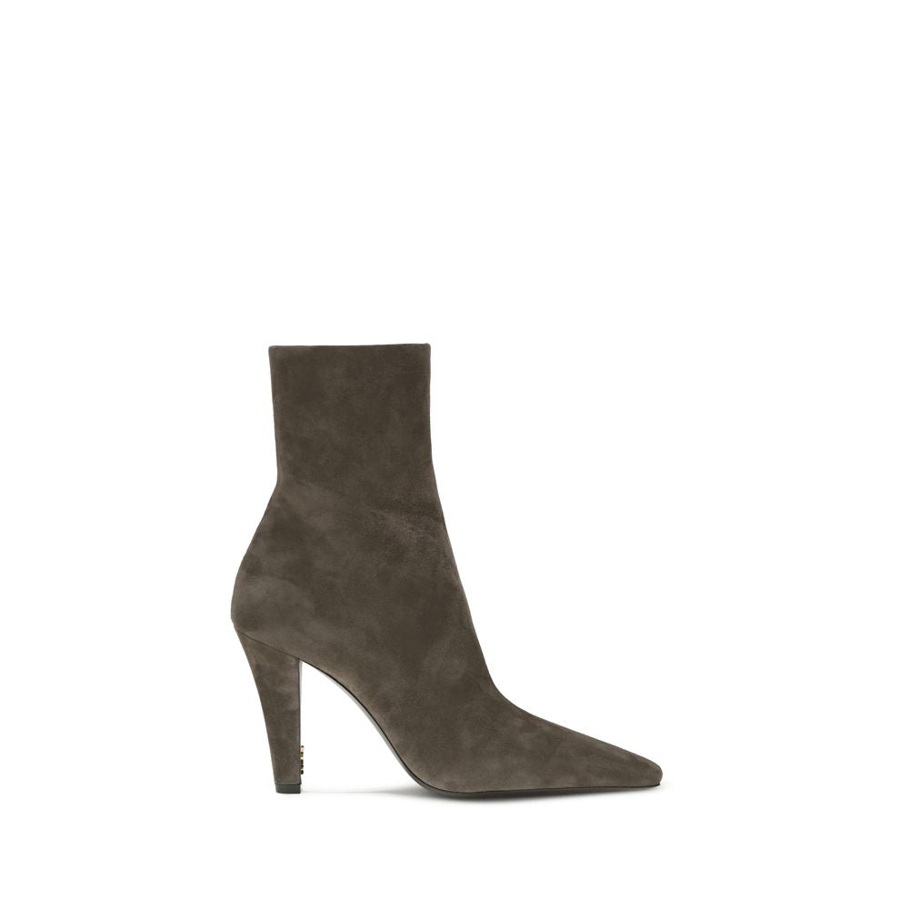 Gray Calf Leather Bos Taurus Ankle Boots