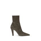 Gray Calf Leather Bos Taurus Ankle Boots