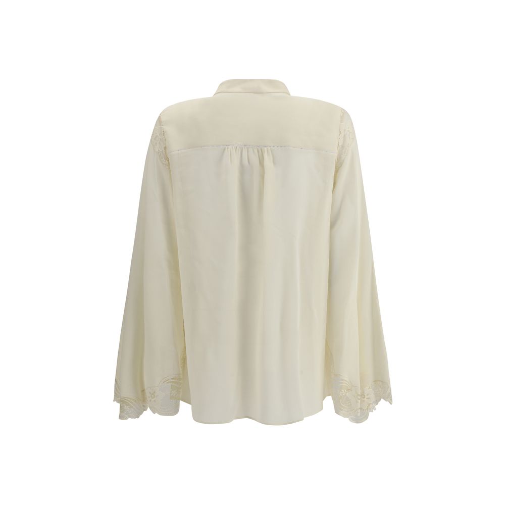 Beige Silk Blouse