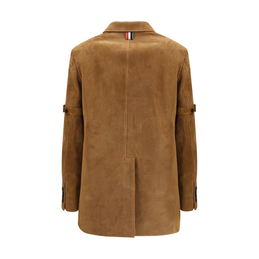 Beige Calf Leather Bos Taurus Coat