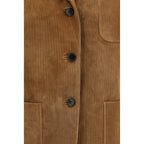 Beige Calf Leather Bos Taurus Coat