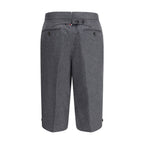 Gray Wool Bermuda Shorts