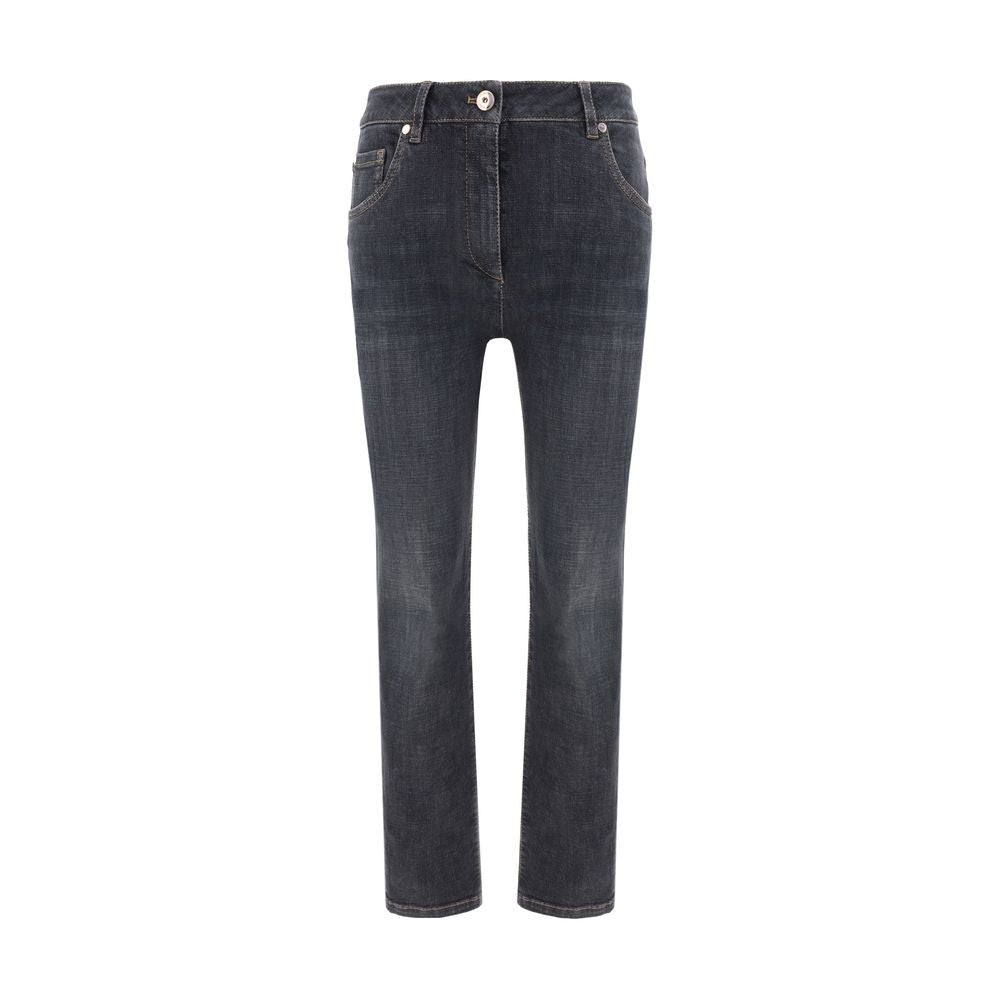 Black Cotton Skinny Jeans
