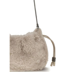 Gray Fur Shoulder Bag