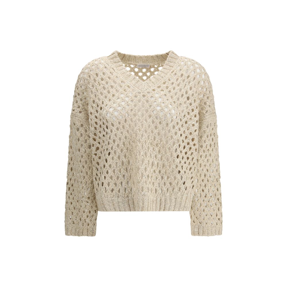 Beige Silk Sweater