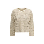 Beige Silk Sweater