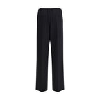Black Fleece Wool Casual Pants