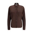 Brown Polyester Dress Shirt