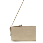 Beige Calf Leather Bos Taurus Shoulder Bag