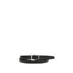 Black Calf Leather Bos Taurus Thin Belt