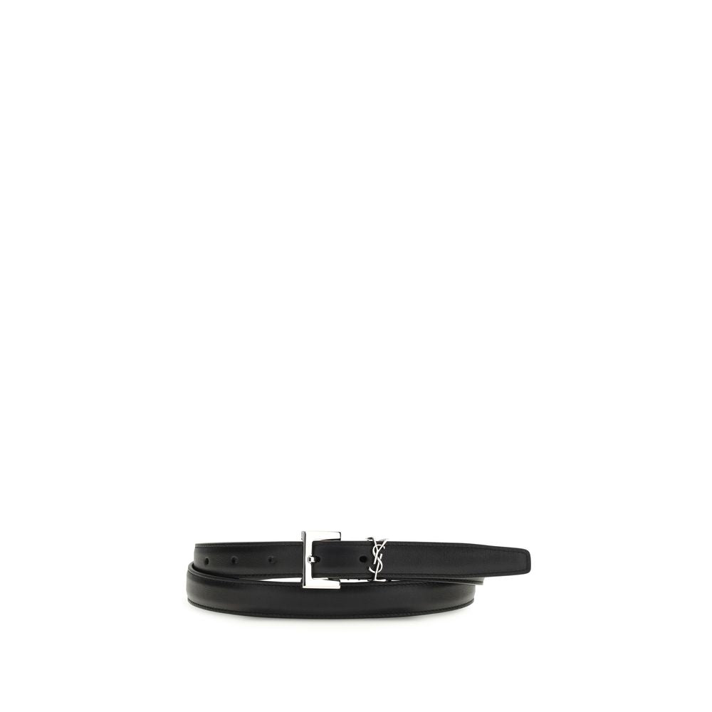 Black Calf Leather Bos Taurus Thin Belt
