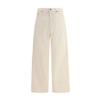 Beige Cotton Casual Pants