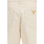Beige Cotton Casual Pants