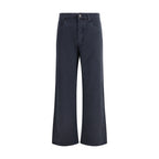 Blue Cotton Flared Jeans