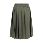 Bicolor Polyester Midi Skirt