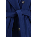 Blue Fleece Wool Coat