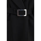 Black Fleece Wool Coat