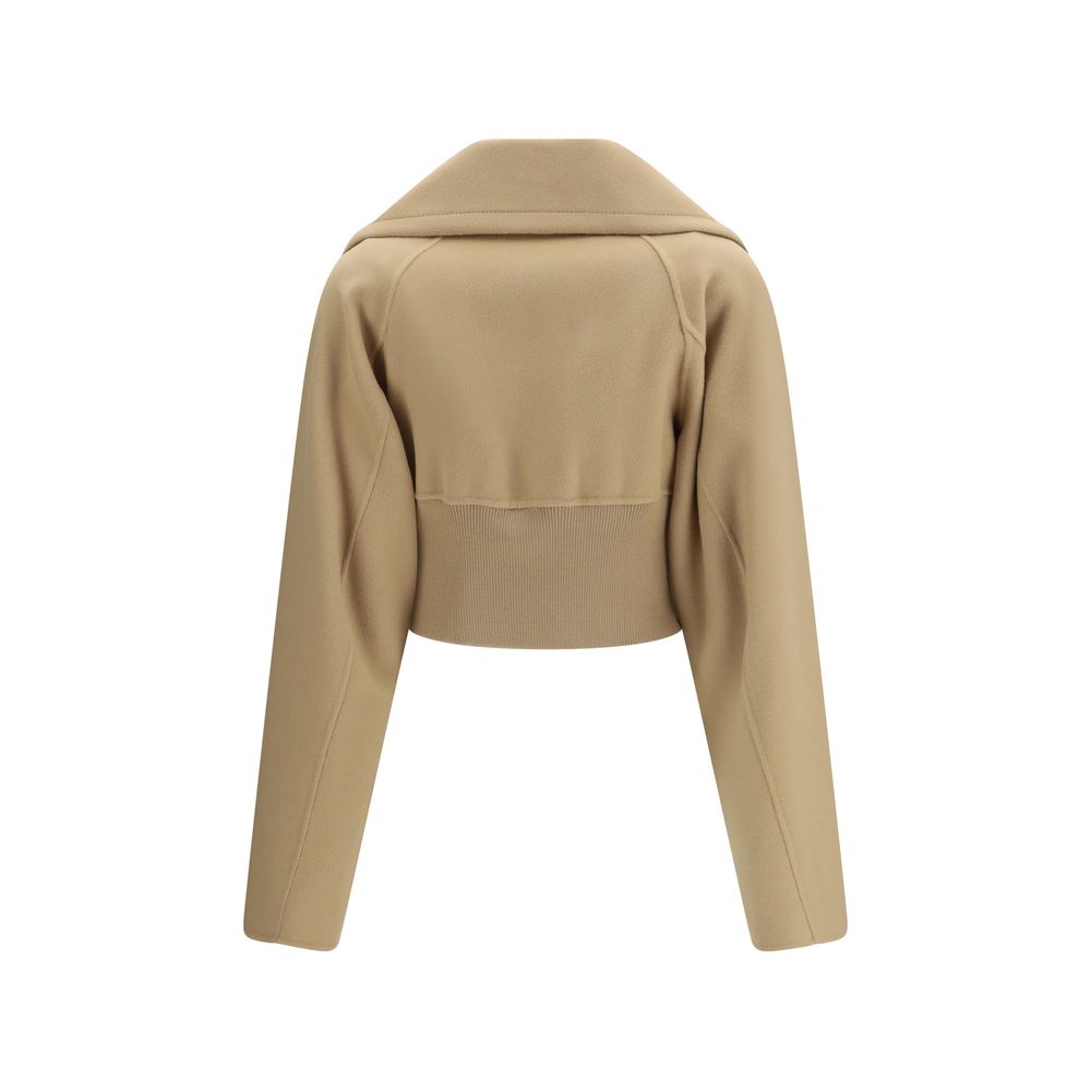 Beige Fleece Wool Coat