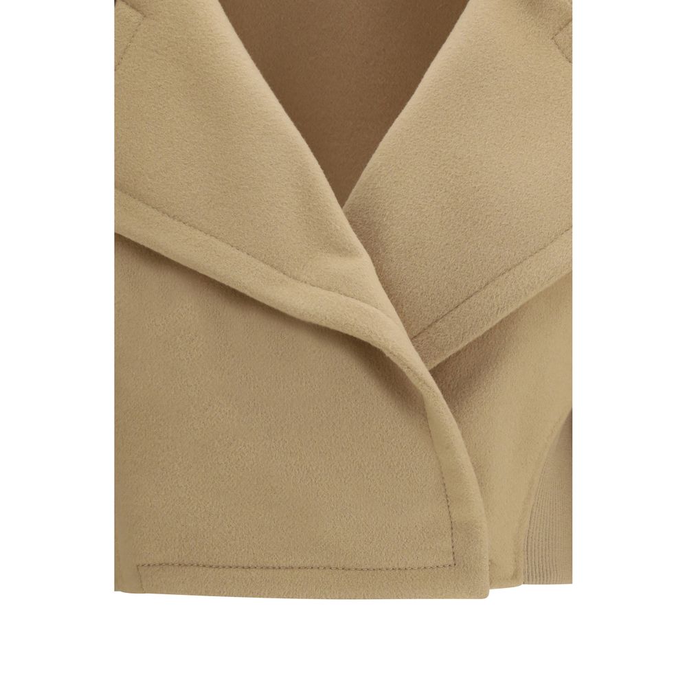 Beige Fleece Wool Coat