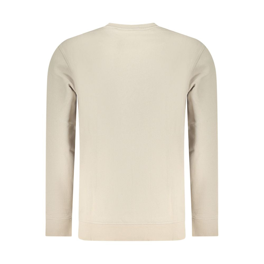 Beige Cotton Men Sweatshirt