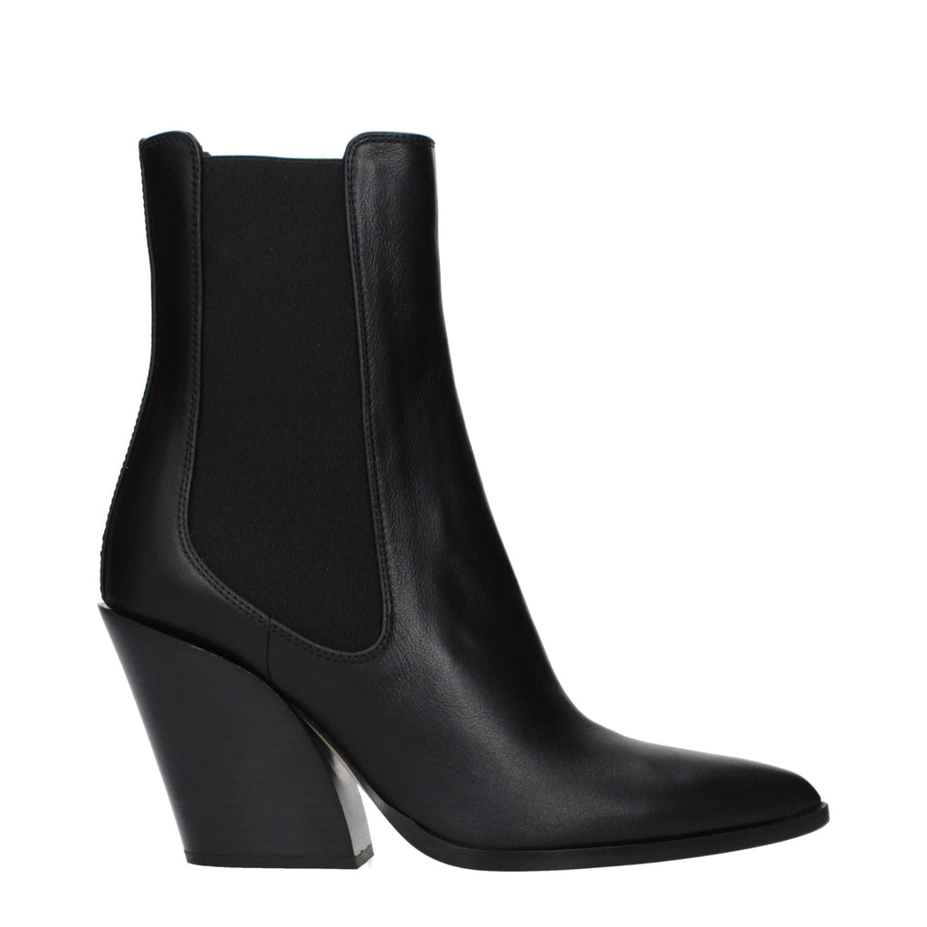 Black Leather Ankle Boots