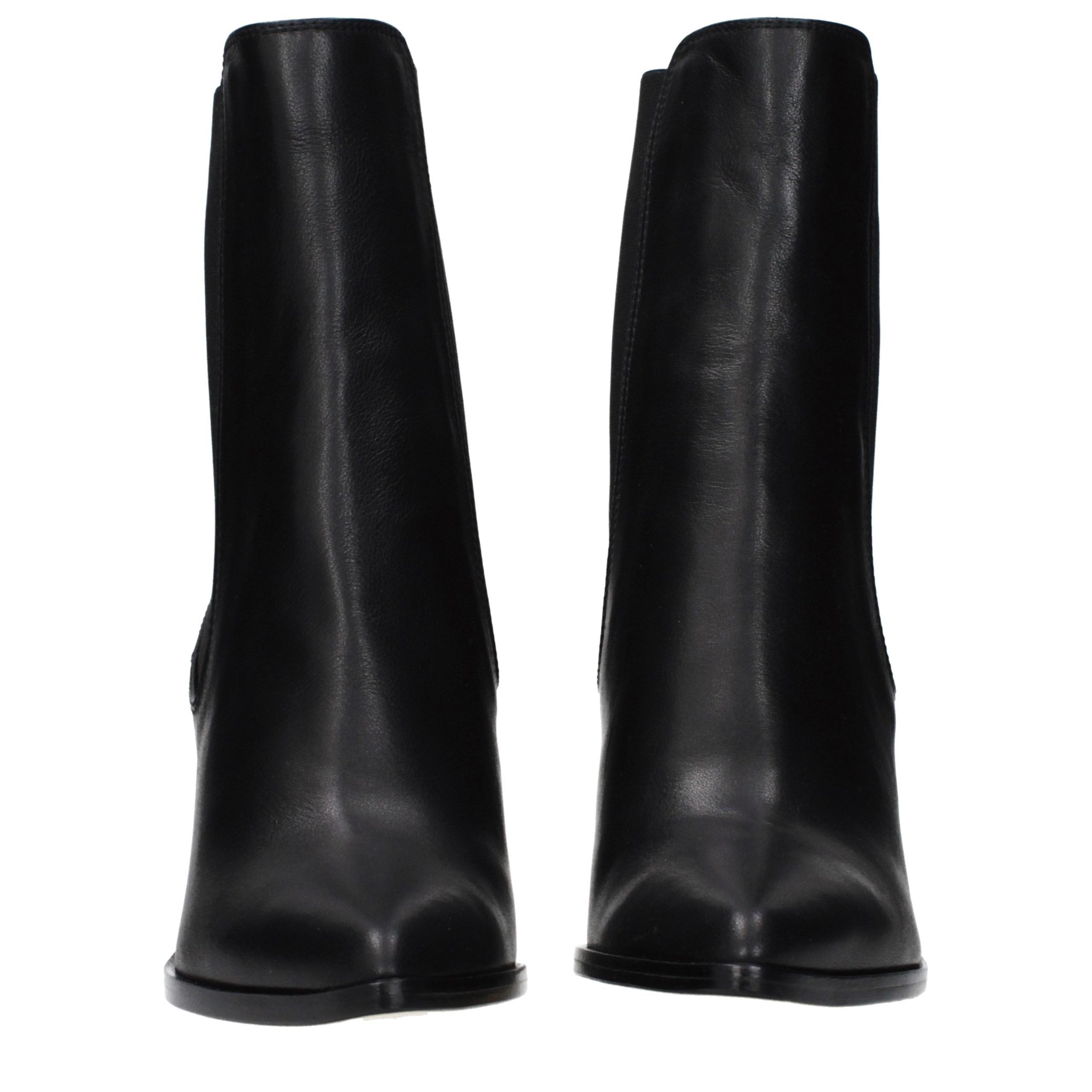 Black Leather Ankle Boots