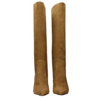 Brown Leather High Heel Boots