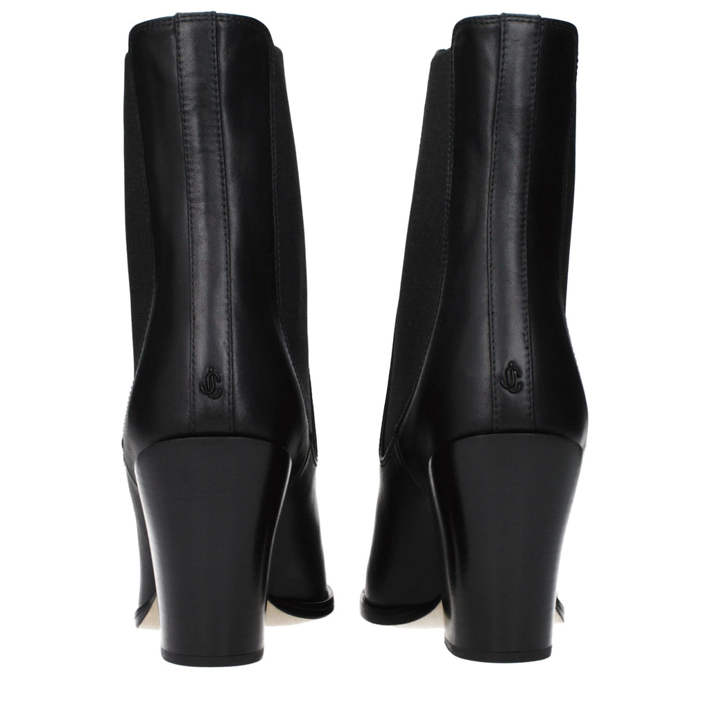 Black Leather Ankle Boots