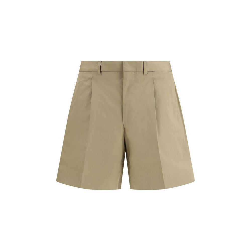 Beige Cotton Bermuda Shorts