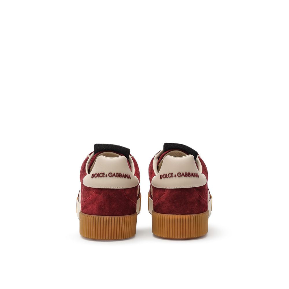 Blue Leather Low Top Sneakers