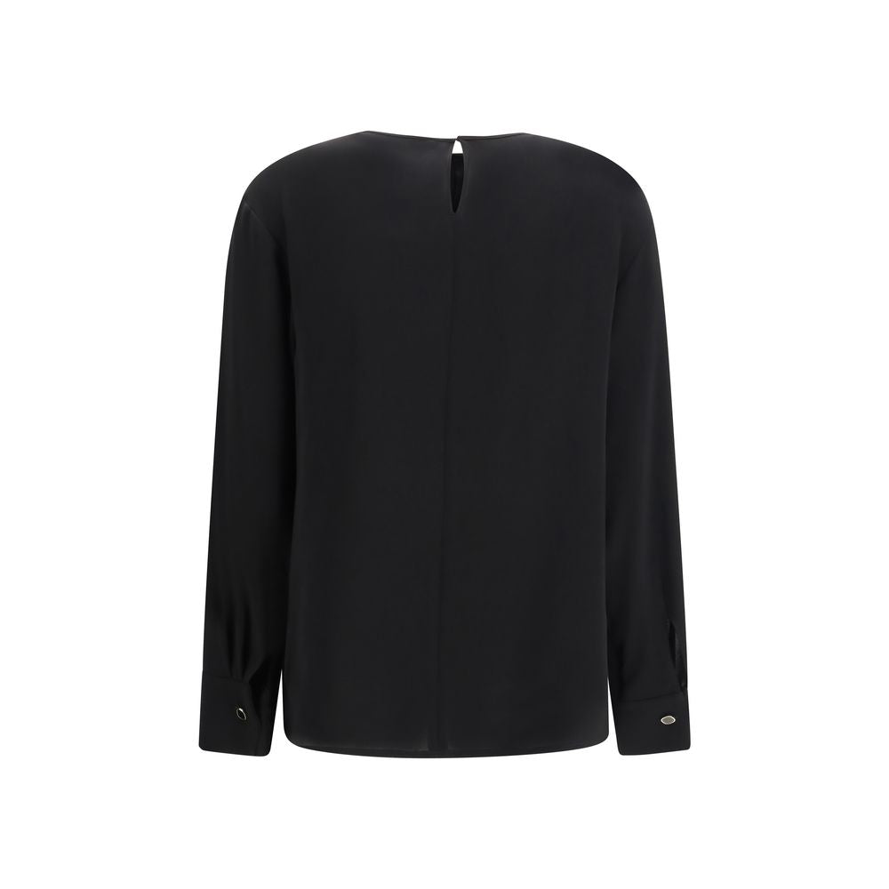 Black Triacetate Blouse