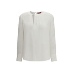 White Triacetate Blouse