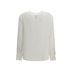 White Triacetate Blouse
