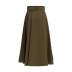 Bicolor Cotton Midi Skirt