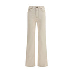 Beige Cotton Bootcut Jeans