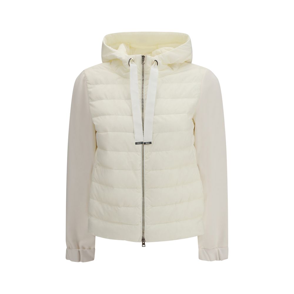 Beige Polyamide Biker Jacket