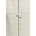 Beige Polyamide Biker Jacket