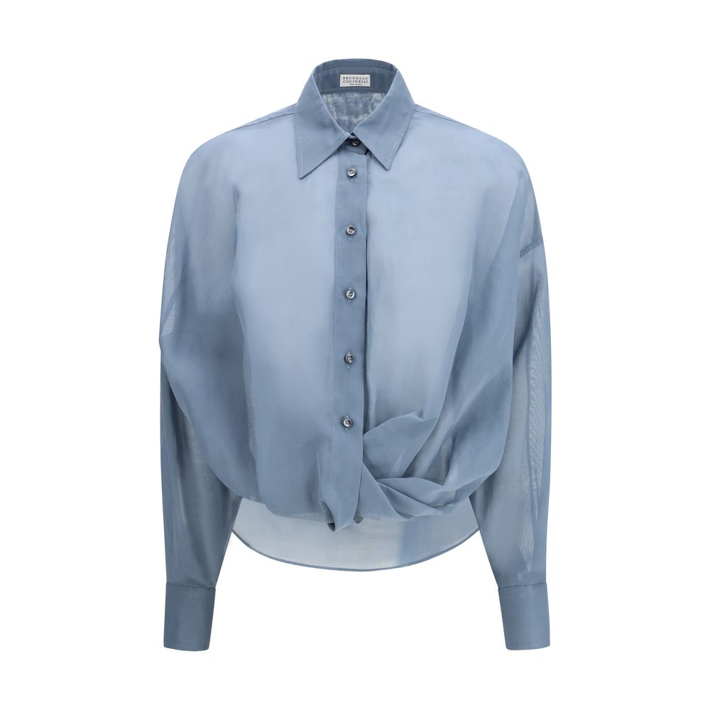 Blue Cotton Pattern Shirt