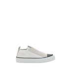 White Nylon Low Top Sneakers