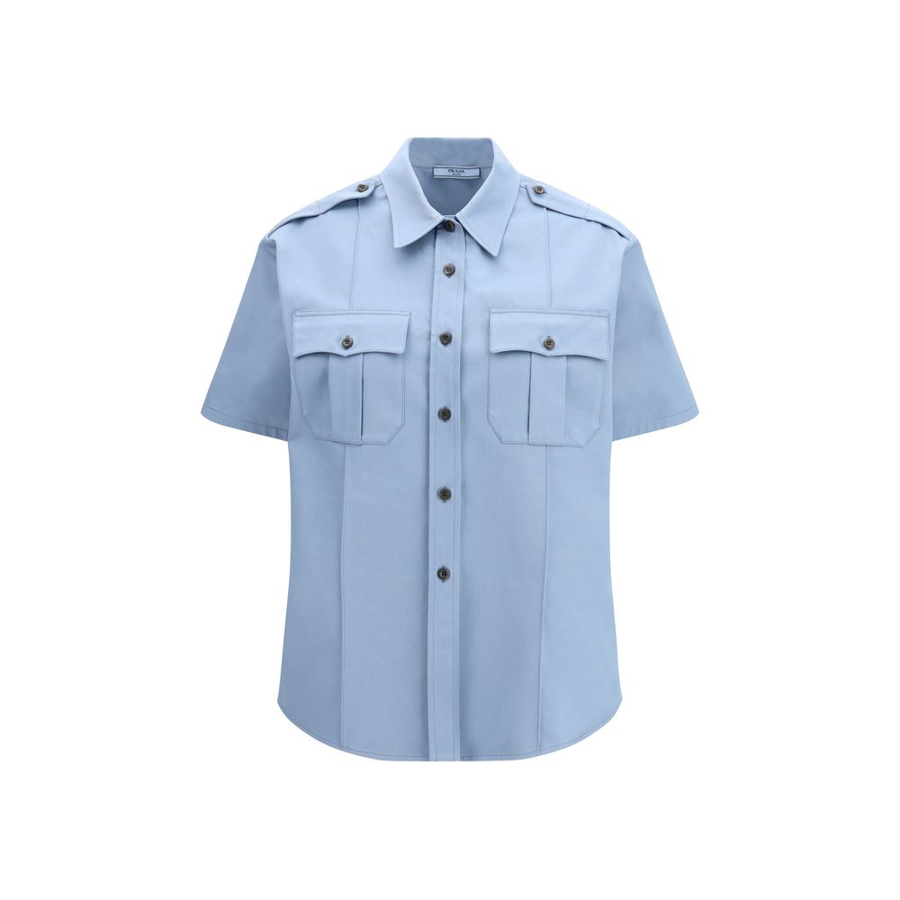 Blue Cotton Shortsleeve Shirt