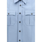 Blue Cotton Shortsleeve Shirt