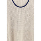 Beige Cotton Sleeveles T-Shirt