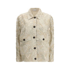 Beige Cotton Full-Length Jacket