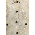 Beige Cotton Full-Length Jacket
