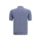 Blue Linen Polo Shirt